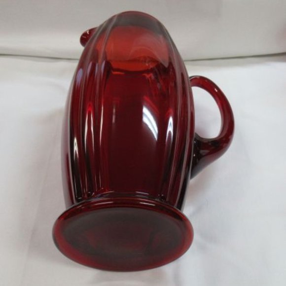 New Martinsville Glass Ruby Red OSCAR 9 Piece Pitcher and Tumblers Set-Scarce - Picture 6 of 6